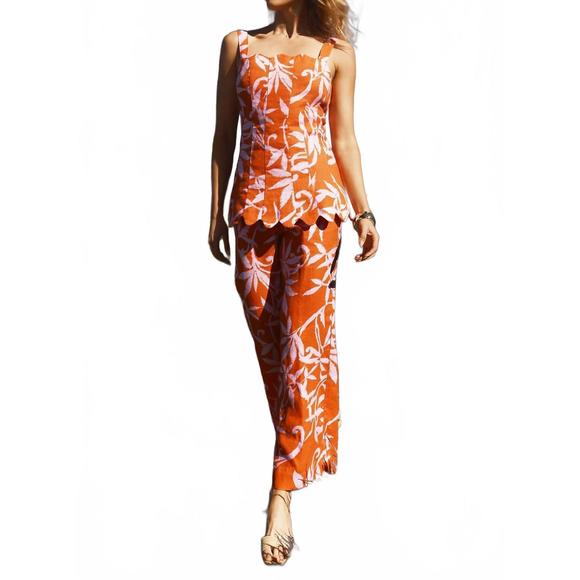 NEW TYLER BOE gianna linen straight leg pant in orchid - Picture 3 of 3